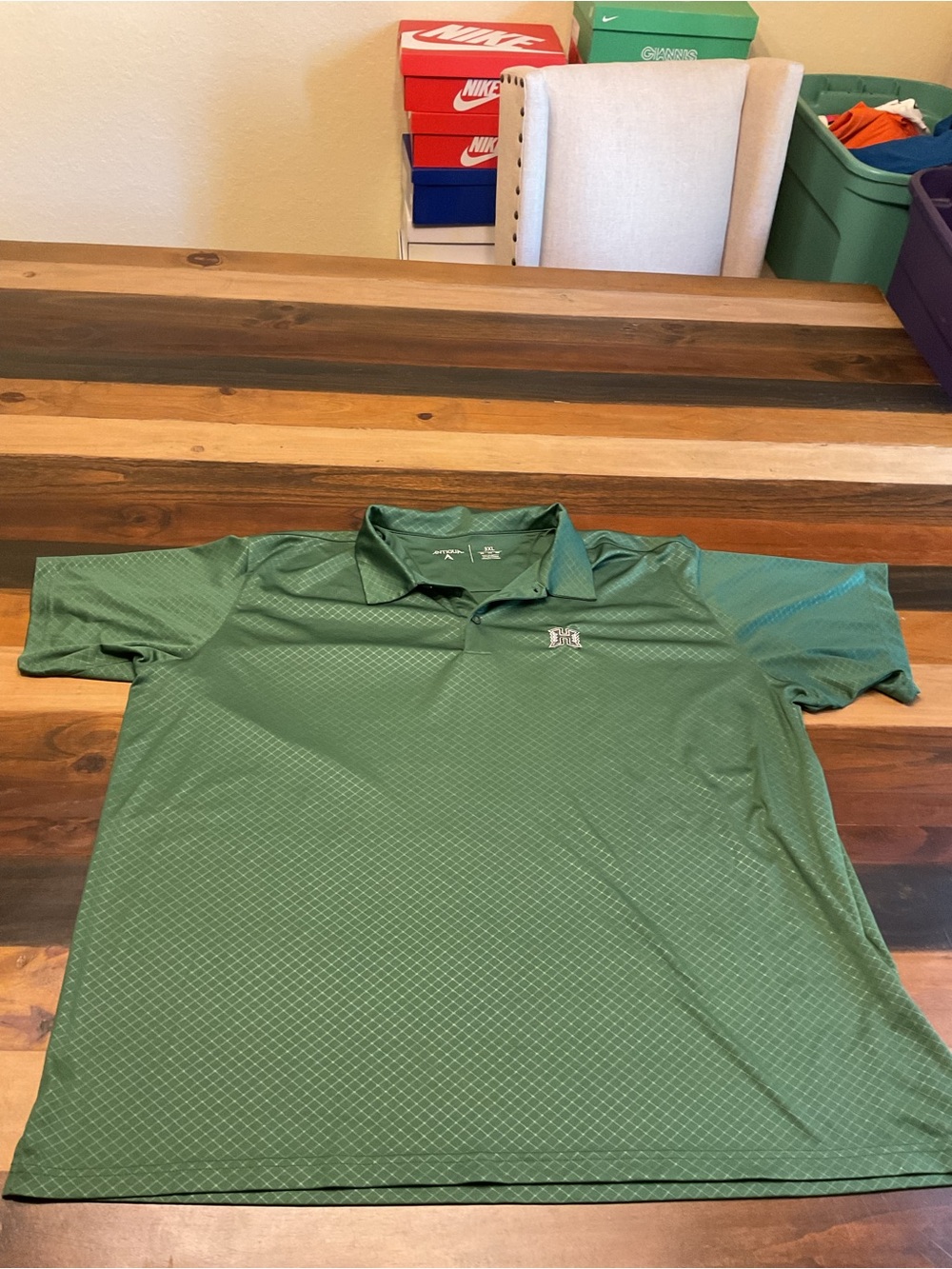 Antigua Hawaii Rainbow Warriors Men’s Performance Polo Green 3XL Excellent- L7